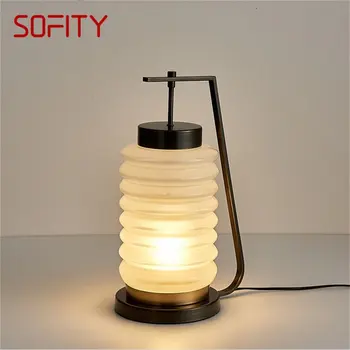 SOFITY Kínai Stílusú asztali Lámpa, Modern, Egyszerű, Kreatív Üveg asztali Lámpa LED Haza Dekoratív Tanulmány Hálószoba