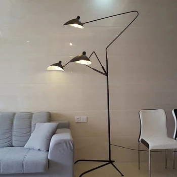 Skandináv Design Fekete Állvány állólámpa Nappali Állítható Állvány Ing Lámpa, Loft, Ipari világítás Hálószoba Decor