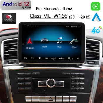 Snapdragon Mercedes Benz Osztály ML W166 GL X166 GL500 Android 12 Autós GPS Navigáció CarPlay Apple 2011 2015 Multimédia Játszó