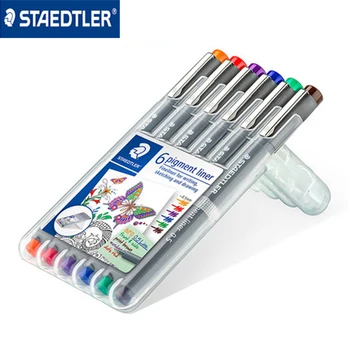 Staedtler 308 0,3 mm 0,5 mm/Szín pigment bélés fineliner tű toll 6db/szett