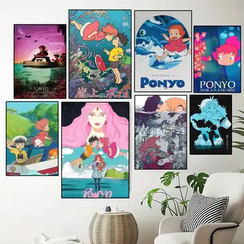 Studio Ghibli Ponyo On the Cliff A Tenger POSZTER Nyomatok Fal Festés Hálószoba, Nappali, Dekoráció, Otthon