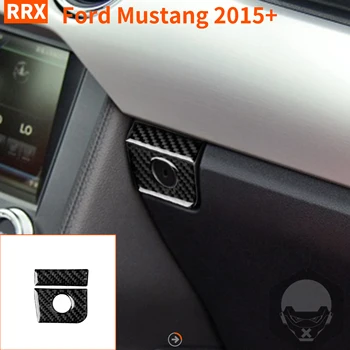 Szénszálas Kesztyűtartóban Kezelni Borító Matrica Ford Mustang GT 2015 2016 2017 2018 2019 2020 Belső Berendezés Autó Tartozékok