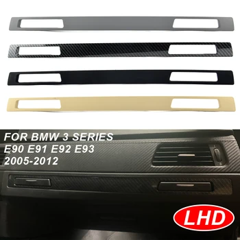 Szénszálas fekete, szürke, bézs Víz pohártartó Panel, Dekorációs Fedél Kárpitozás-BMW E90 3 Sorozat 2005-2012