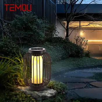 TEMOU Szabadtéri Modern Kerti Lámpa Dolomit LED-es Évjárat Napelemes Világítás Vízálló IP65 a Terasz, Kert, Fedett Lámpás Dekoráció