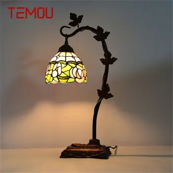 TEMOU Tiffany asztali Lámpa, Modern Retro Kreatív Dekoráció LED Fény Haza