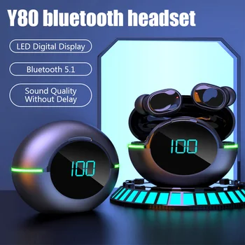 TWS Air Pro Y80 Bluetooth Fülhallgató Fejhallgató Mikrofon LED Kijelző Levegő Fülhallgató, Apple IOS, Android Vezeték nélküli Bluetooth Fejhallgató