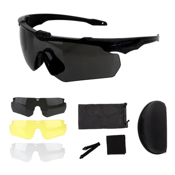 Taktikai Szemüveg Szabadtéri Vadászat Védelem Napszemüveg Kellékek Készletek 3 Cserélhető Lencse UV400 Anti-Köd