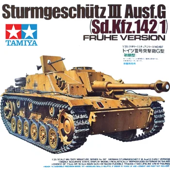 Tamiya 35197 1/35 német Sturmgeschutz III Ausf.G Sd.Kfz.142/1 Fruhe Verzió Tartály Szerelési Modell épületszerkezetek Felnőttek Számára DIY