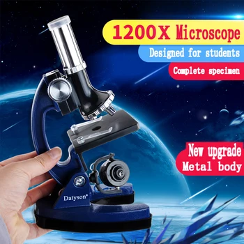 Tanulói Mikroszkóp Készlet Labor LED 1200X Otthon, Iskola, Tudomány, Oktatási Játék, Ajándék, Finomított Biológiai Mikroszkóp Gyerekeknek Gyermek