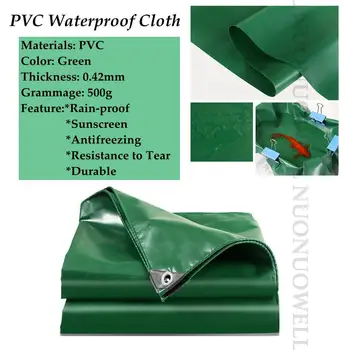 Testre Méret Zöld 0.42 mm Kétoldalas PVC, Vízálló Sűrűsödik Ponyva, Ponyva Esővédő Teherautó Autó fedezet Külső Árnyékoló Szövet