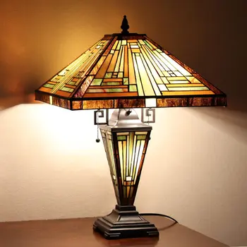 Tiffany asztali Lámpa ólomüveg 16X16X24 Hüvelyk 3-Fény Anya-Lánya Váza Asztal Olvasás Fény Nappali, Hálószoba, Iroda