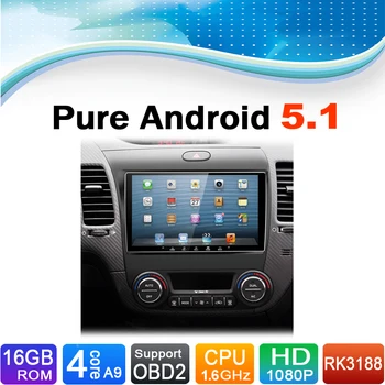 Tiszta Android 5.1.1 Rendszer Autós DVD-GPS Navigációs Rendszer Kia K3 2012-2015