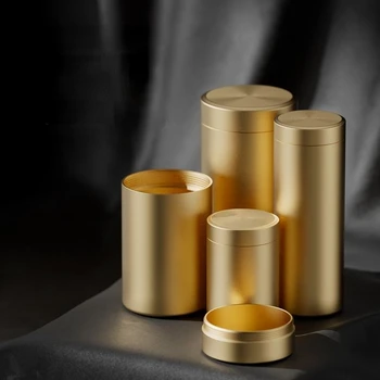 Titán-Alumínium Ötvözet Tea Utazási Hordozható Lezárt Üvegben Fém Mini Storage Box-Mogyorós Csokit Jar Élelmiszer-Tároló Tartály Art Dekor