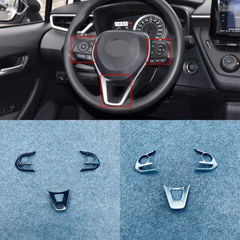 Toyota Corolla RAV4 Kereszt 2020 2021 Belső Kapcsoló Fedél Kárpitok ABS Chrome Kormánykerék Panel Fedél Keret Trim Tartozékok