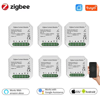 Tuya ZigBee 3.0 Tuya Intelligens Élet Függöny Kapcsoló Modul a redőnyökről Vak Motor Alexa, a Google Haza App Ellenőrzés