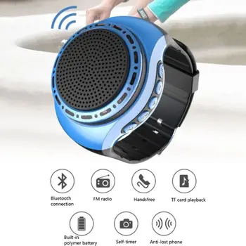 U6 Karóra Bluetooth Hangszóró Rádió FM Hordozható Kültéri Sport Futó LED Színes Támogatás TF Kártya