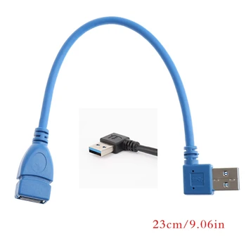 USB 3.0 A Bal/Jobb Szög 90 Fokos Férfi-Nő Adapter Kábel Hosszabbító R9JB
