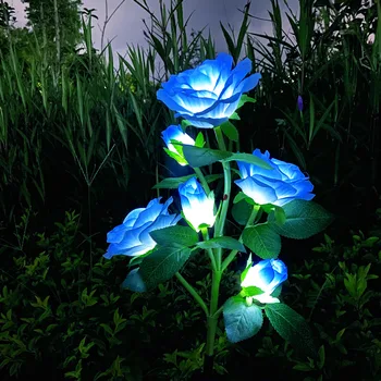 Udvaron Rose Világítás Kerti Solar Dekoratív Kerti Terasz Lámpa Kültéri Napelemes Pitypang 3-7 Dekoráció Virág Lámpák Fej Kert