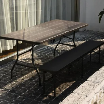 Utánzás Erezetű Műanyag Kültéri Kirándulás Hordozható Összecsukható Asztal Asztal Összecsukható Beltéri Kültéri Kemping Barbecue Táblázat