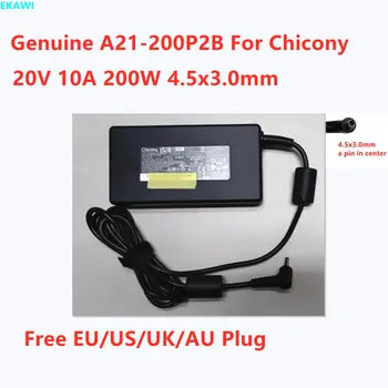 Valódi Chicony A21-200P2B 20V 10A 200W 4.5x3.0 mm A200A022P VÉKONY HÁLÓZATI Adapter MSI Laptop, Tápegység Töltő