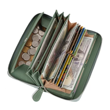 Valódi bőr Női pénztárca hosszú hölgy táskáját anti-theft lapozzunk kézitáska nagy kapacitású multi-card tartani táska GN-WL-flszcd
