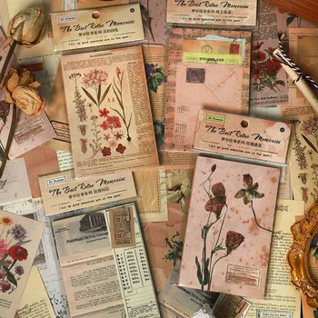 Vintage, Kollázs, Virágos Papír Virágok, Rózsa Levél, Anyaga Papír Szemét a Naplózás, Kreatív Papíráru DIY Retro Dekorációs Papír