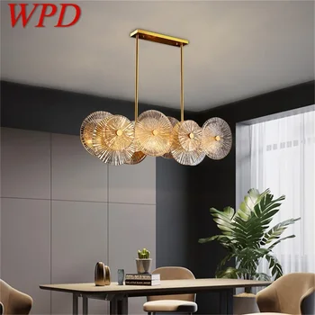 WPD Csillár Arany Téglalap Medál Lámpa Posztmodern Haza Creative Light Lámpatest Nappali Étkező