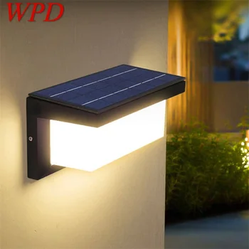 WPD Napelemes Fali Lámpa Kültéri Vízálló LED Alumínium Falikarok Fény Vezérlő Érzékelő Kreatív Dekoratív Kerti Verandán Kert