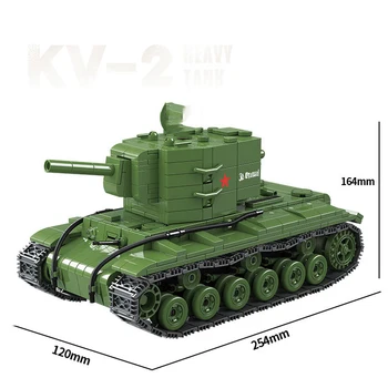 WW2 Katonai Tégla Szovjet KV-2 Heavy Tank Batisbrick Építeni Blokk Jármű világháború Hadsereg Erő Számok Játékok Fiúknak Ajándékok