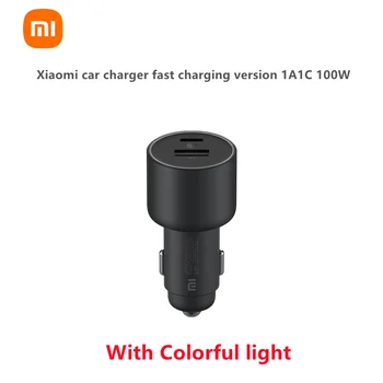 Xiaomi 1A1C autós töltő gyors töltés színű éjszakai Fény Verzió 100W 5V/3A Kettős USB-QC Töltő Adapter iPhone, Samsung Huawe