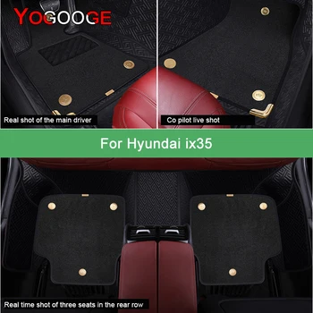 YOGOOGE Autó Szőnyeg A Hyundai Ix35 Luxus Auto Kiegészítők Láb Szőnyeg