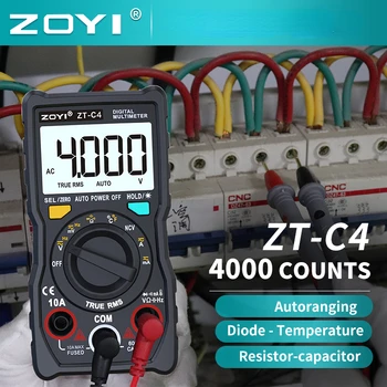 ZOYI Digitális Multiméter ZT-C1/C2/C3/C4 4000 Számít a pontosság Valódi RMS Automatikus Tartomány Árammérő Voltmérő Okos Mérés Hordozható