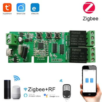 Zigbee Smart 1/2CH Kapcsoló Modul DC 5/12/32V RF433 Kap Relé Modul távirányítós Állapota Smart Home Kapcsoló