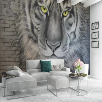 beibehang 3d wallpaperCustom HD 3D Megkönnyebbülés Tigrisek Freskó Dekoráció 3d háttérkép Háttér tapéta tapéta a nappaliban