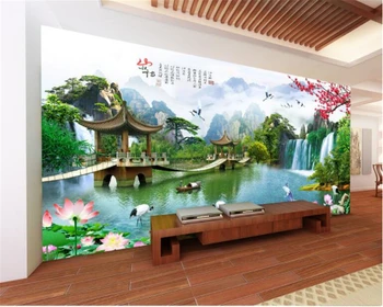 beibehang Egyéni klasszikus tapéta Kínai táj gyönyörű táj festés nappali TV háttér 3d háttérkép tapety