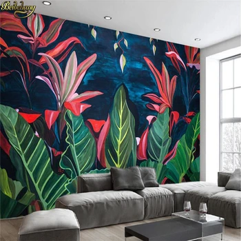 beibehang Európai stílusú retro trópusi esőerdő banán levél TV háttér fal saját háttérképet nagy falfestmény fali matricák
