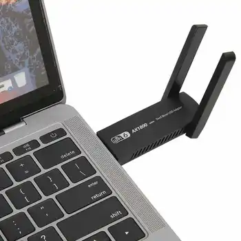hálózati kártya, WiFi 6 Adapter USB3.0 2,4 GHZ-es 5.0 GHZ-es AX1800Mbps MU MIMO Plug and Play USB-Hálózati Kártya-PC Asztali Laptop