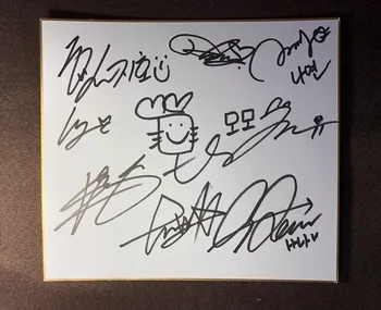 kézzel aláírt KÉTSZER dedikált Shikishi Kártya Művészeti Tanács Csoport aláírások 89K