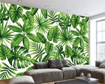 wellyu 3d háttérkép Modern trópusi esőerdő növény banán levél falfestmények nappali, hálószoba, tv háttérképet