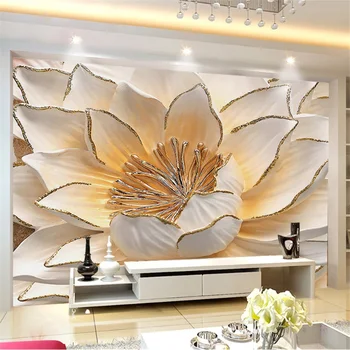 wellyu Egyedi háttérkép, 3d modern minimalista virágos megkönnyebbülés TV háttér nappali, hálószoba háttérképet