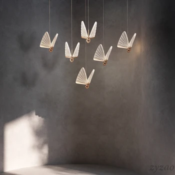 Éjjeli Pillangó Csillár Modern Minimalista Tervező Függesztett Lámpák Luxus Étterem Lépcsőn Nappali Dekor Függő Lámpák