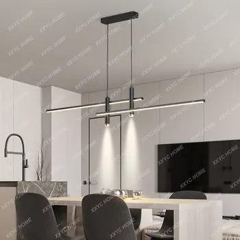 Északi LED Mennyezeti Csillár Modern Étkező Asztal nappaliba, Tervező Iroda, Konyha Fekete Hosszú Beltéri Lámpa Lóg Világítás