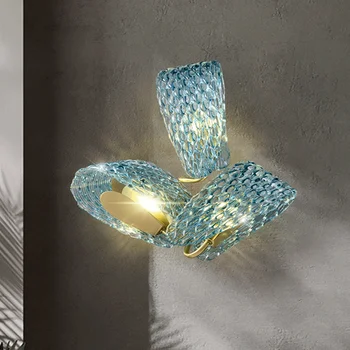 Északi virágkötő Fal Retro Fény Luxus LED Hálószoba Éjjeli Háttér Gyertyatartó Modern Réz Nappali Dekoratív Lámpa