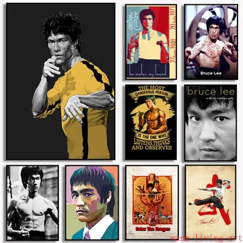 Évjárat Bruce Lee Nyomatok Vászon Festmény Film Plakátok Művészeti Inspiráló Falon Képek Hálószoba Falfestmény, Hálószoba, Szoba Decor