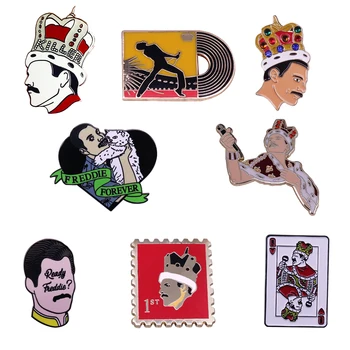 Örökké Freddie Mercury Zománc Pin Királynő Legenda Bross Retro Bakelit Lemezeket Jelvény Rock Zenekar, A Rajongók Nagy Művészeti Gyűjtemény