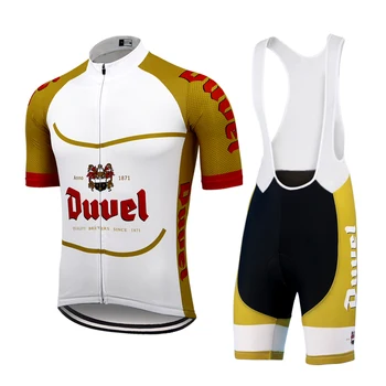 ÚJ Duvel Sört Férfi kerékpáros mez meghatározott versenykerékpár ruhát Multi gél pad rövid ujjú MTB jersey-ben meghatározott Maillot Ciclismo hombre