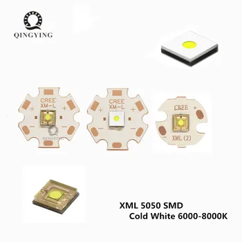 Új, Nagy teljesítményű LED Chip 20W Gép Kör Lézer Gyöngy XML 5050 SMD Hideg Fehér Kültéri elemlámpa Zseblámpa Izzó Kiegészítő,