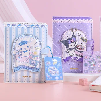 Új Sanrio Cinnamoroll Kuromi A Dallam Notebook Rajzfilm Aranyos Lány Hordozható Notebook A6 Napló Medál Matrica Gyermekek Ajándékok