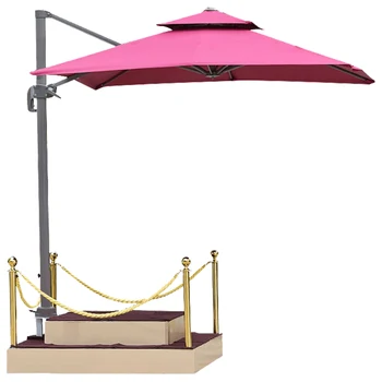 Őrbódé napernyő, biztonsági tulajdonság kép portás, őr nap esernyő kerti platform szabadtéri esernyő