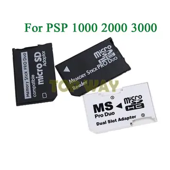 10DB Micro SD HC Memory Stick MS Pro Duo Kártya Dual 2 Slot Adapter PSP 1000 2000 3000